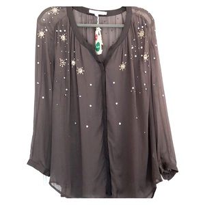 Boden Sheer and Sparkly Top